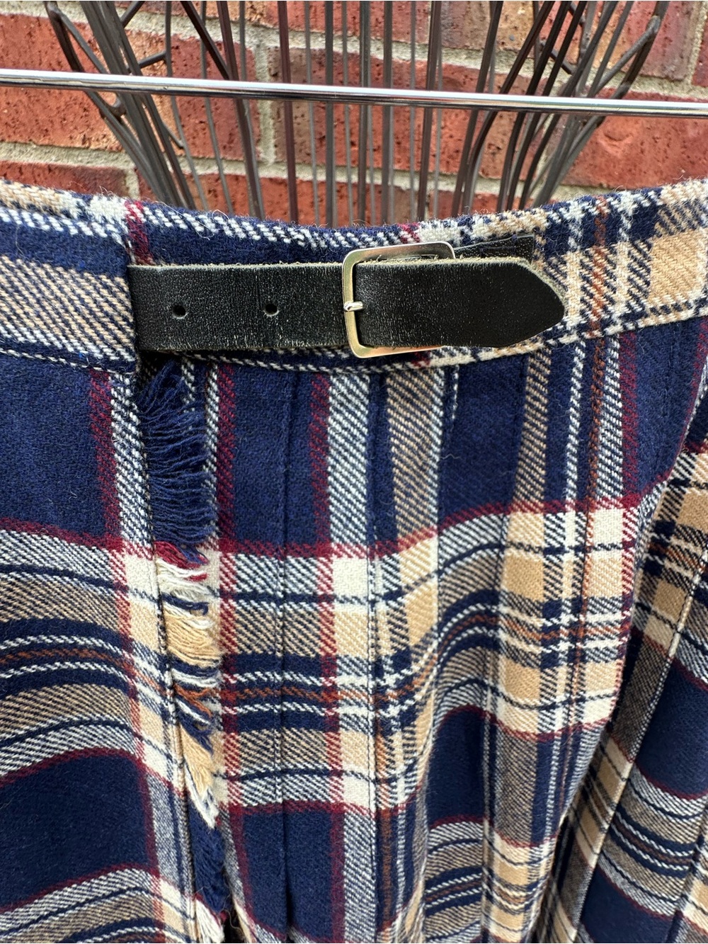 Pitlochry Knitwear Made In Scotland Pure New Wool Tartan Wrap Fringe Skirt Prep - Picture 14 of 16
